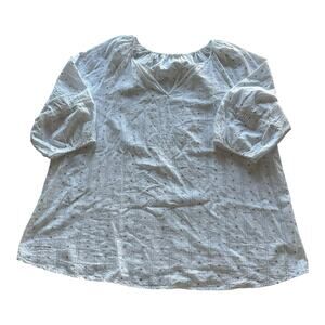 Womens Tops Size 3X White Lightweight Tunic Coquette Cottage Boho Twee Fairycore